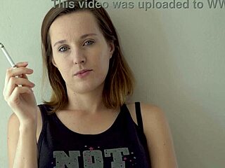 hot brunette smoking tease