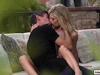 Petite blonde tries outdoor anal atm