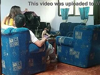 I caught my friend and boyfriend on sofa and recorded everything