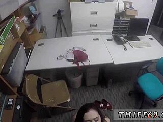 Blonde teen with glasses gets creampie after questioning