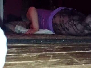 Quick orgasm from grinding on floor