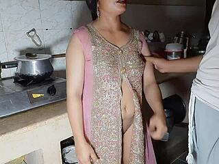 Step brother fucking beautiful stepsister in kitchen