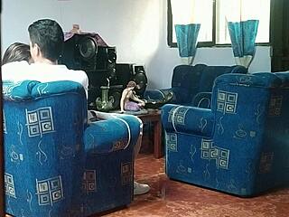 I caught my friend and boyfriend on sofa and recorded everything