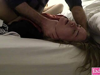 Submissive blonde takes rough hardcore fucking with face slapping