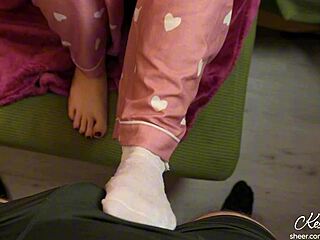 horny stepsis ruins orgasm with feet
