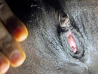 closeup view of my ebony pink pussy joi