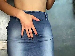 Beautiful girl masturbates under skirt and moaning