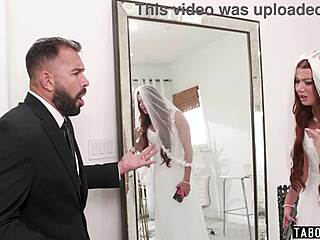 nervous redhead bride rides best mans cock
