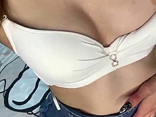 Beautiful girl masturbates under skirt and moaning