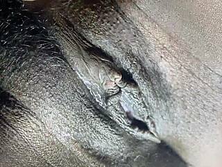 closeup view of my ebony pink pussy joi