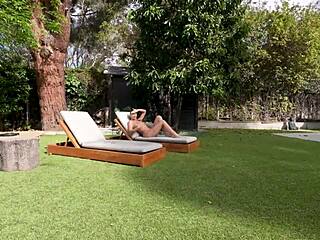 Slutty british teen loves sunbathing naked and sucking cock - lily phillips