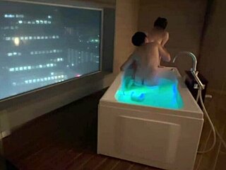 Personal Shooting Cute Santa Girl With Fair Skin Beautiful Breasts Sucked Like A Baby And Intense Raw Sex Standing Back In Hotel Bath With Night View