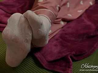 horny stepsis ruins orgasm with feet
