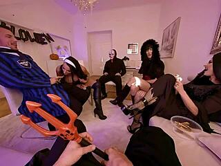 Double Penetration Naughty Halloween Orgy Fuck