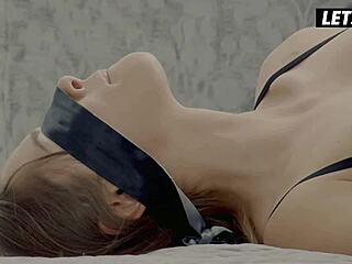 two fit brunettes grind and scissor until they both finish