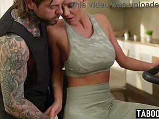 big boobed blonde milf trains her tight asshole