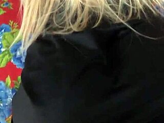 blonde girl plays hard with her sex toy outside