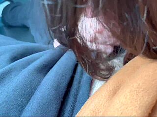 While traveling on the bus i invite a stranger to suck my cock and she accepts