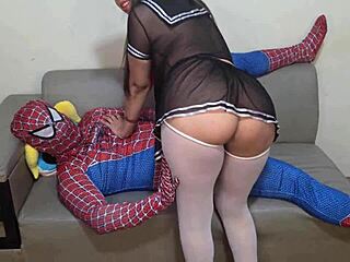 Spider-man fucks big-bootied latina in bedroom