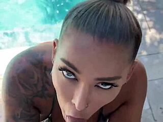 Pretty Bombshell Hayley Davis Deepthroats Massive Cock Hard
