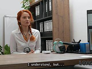 Wild redhead has desk encounter over loan