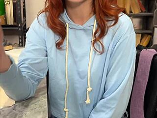 Redhead College Babe Onyx Reigns Forbidden Library Fun With Step Daddy