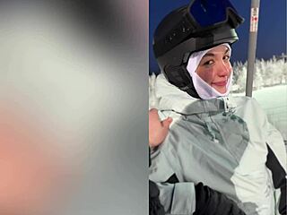 Pickup artist met tattoo girl on ski slope for rough sex