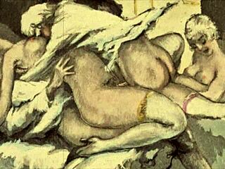 Vintage erotic drawings from the antique era