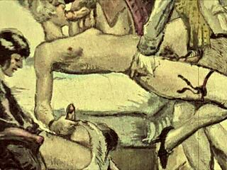 Vintage erotic drawings from the antique era