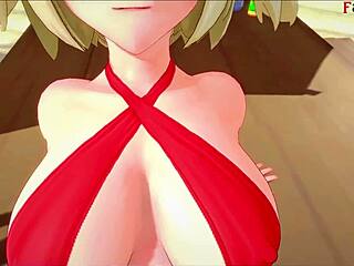 Burnice in bikini has hard ahegao sex on the beach