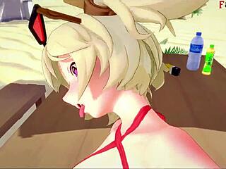 Burnice in bikini has hard ahegao sex on the beach