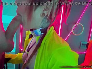 Public sloppy deepthroat in a rave bathroom
